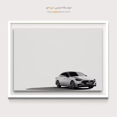 دکوراسیون نمایشگاه ماشین - سوناتا – تابلو سیاه و سفید - اسپو دکور