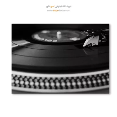 تابلو هنری دکوراسیون کافه - صدای وینیل – تابلو سیاه و سفید - اسپو دکور