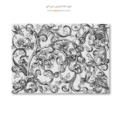 تابلو طرح باروک - حکاکی باروک – تابلو سیاه و سفید - اسپو دکور