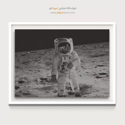 تابلو فضانورد - نخستین قدم – تابلو سیاه و سفید - اسپو دکور