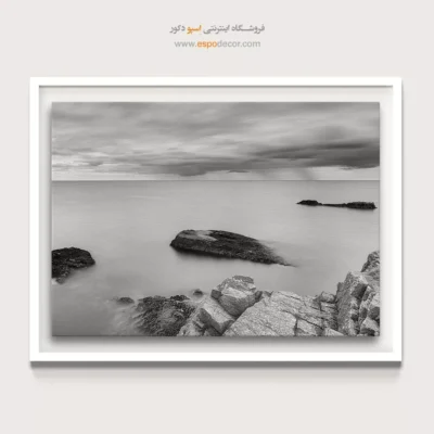 تابلو دکوراسیون آرامش بخش - دریای ابریشمی – تابلو سیاه و سفید - اسپو دکور