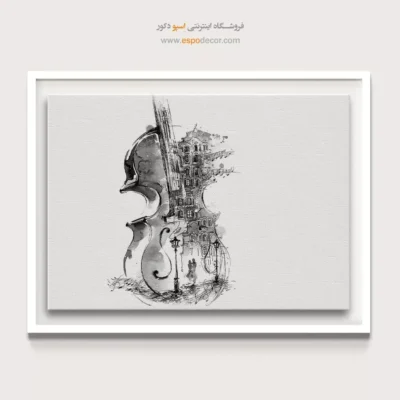تابلو آبرنگ سیاه و سفید - سمفونی شهر – تابلو سیاه و سفید - اسپو دکور