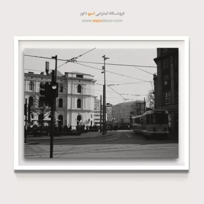 تابلو سیاه و سفید برای دکوراسیون کافه - تراموا – تابلو سیاه و سفید - اسپو دکور