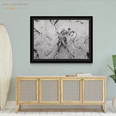 تابلو مفهومی سورئال - واقعیت شناور – تابلو سیاه و سفید - اسپو دکور