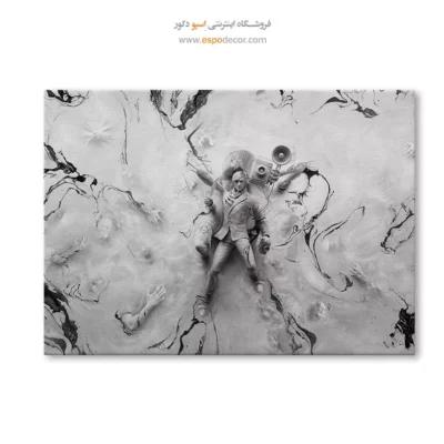 تابلو مفهومی سورئال - واقعیت شناور – تابلو سیاه و سفید - اسپو دکور