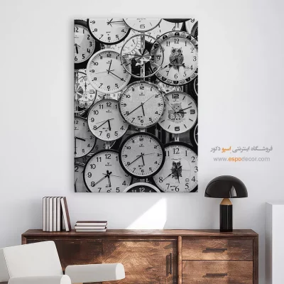 خرید تابلو هنری سیاه و سفید - زمان – تابلو سیاه و سفید - اسپو دکور
