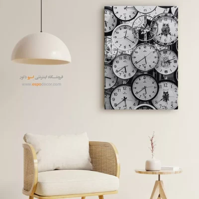 خرید تابلو هنری سیاه و سفید - زمان – تابلو سیاه و سفید - اسپو دکور