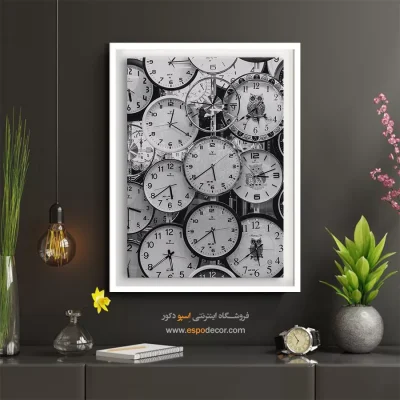 خرید تابلو هنری سیاه و سفید - زمان – تابلو سیاه و سفید - اسپو دکور