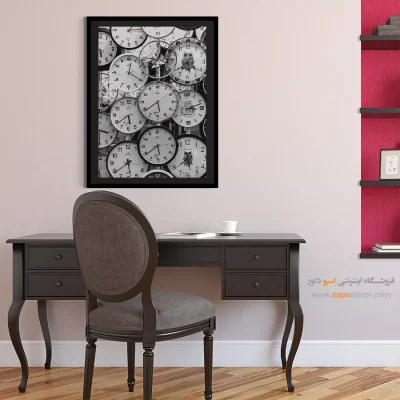 خرید تابلو هنری سیاه و سفید - زمان – تابلو سیاه و سفید - اسپو دکور