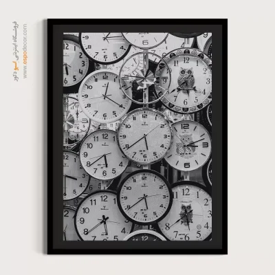 خرید تابلو هنری سیاه و سفید - زمان – تابلو سیاه و سفید - اسپو دکور