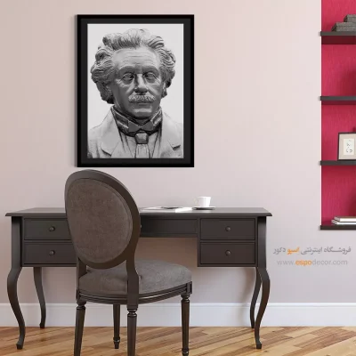 تابلو با تصویر انیشتین - انیشتین – تابلو سیاه و سفید - اسپو دکور