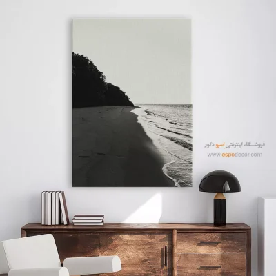 تابلو با تصاویر زیبای دریا - ساحل – تابلو سیاه و سفید - اسپو دکور
