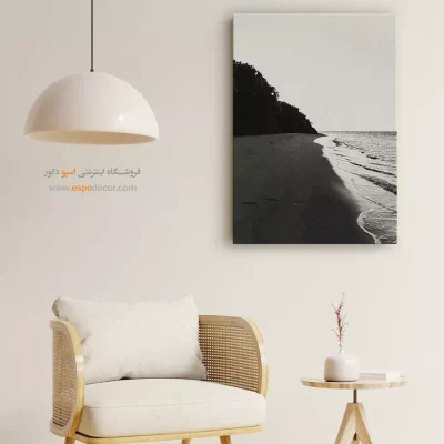 تابلو با تصاویر زیبای دریا - ساحل – تابلو سیاه و سفید - اسپو دکور