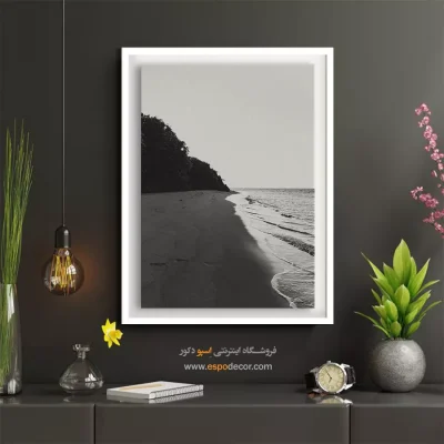 تابلو با تصاویر زیبای دریا - ساحل – تابلو سیاه و سفید - اسپو دکور