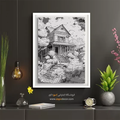 تابلو سیاه و سفید هنری - آرام خطی – تابلو سیاه و سفید - اسپو دکور