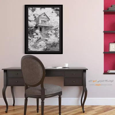 تابلو سیاه و سفید هنری - آرام خطی – تابلو سیاه و سفید - اسپو دکور