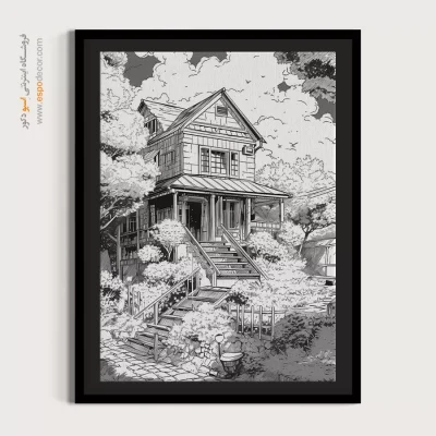 تابلو سیاه و سفید هنری - آرام خطی – تابلو سیاه و سفید - اسپو دکور