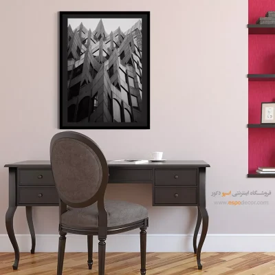 تابلو دکوراتیو شهری - اوج هندسه – تابلو سیاه و سفید - اسپو دکور