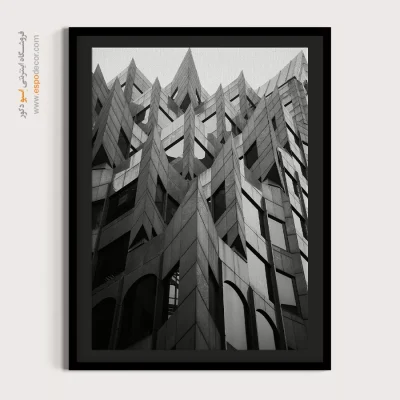 تابلو دکوراتیو شهری - اوج هندسه – تابلو سیاه و سفید - اسپو دکور