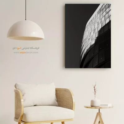 تابلو بوم سیاه و سفید معماری - ریتم پنجرهها – تابلو سیاه و سفید - اسپو دکور