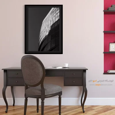 تابلو بوم سیاه و سفید معماری - ریتم پنجرهها – تابلو سیاه و سفید - اسپو دکور