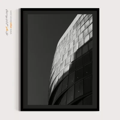 تابلو بوم سیاه و سفید معماری - ریتم پنجرهها – تابلو سیاه و سفید - اسپو دکور