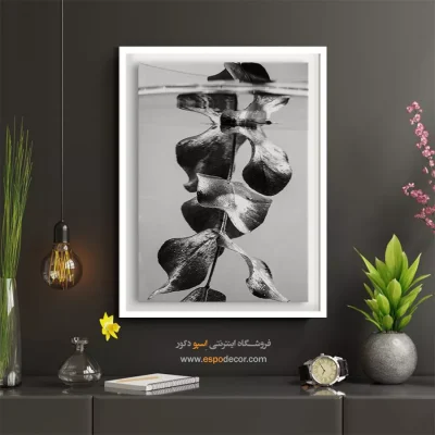 تابلو دکوراتیو آرامش‌بخش - غرق در انعکاس – تابلو سیاه و سفید - اسپو دکور