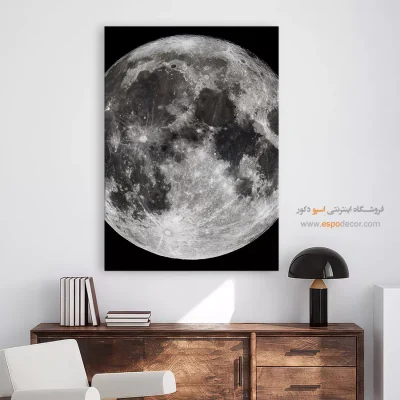 تابلو ماه سیاه و سفید - پادشاه شب – تابلو سیاه و سفید - اسپو دکور