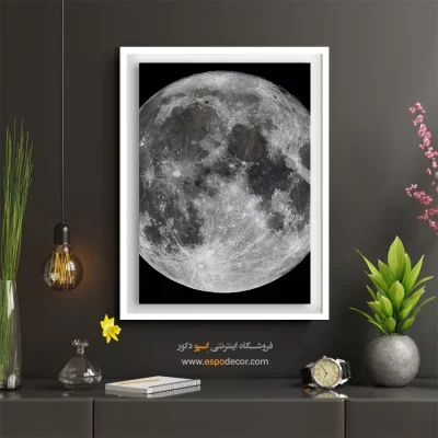 تابلو ماه سیاه و سفید - پادشاه شب – تابلو سیاه و سفید - اسپو دکور