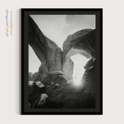 تابلو منظره کوهستانی - دروازه نور – تابلو سیاه و سفید - اسپو دکور