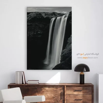 تابلو طبیعت دراماتیک - ریزش زمان – تابلو سیاه و سفید - اسپو دکور