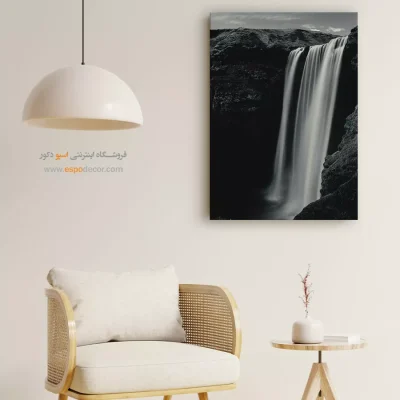 تابلو طبیعت دراماتیک - ریزش زمان – تابلو سیاه و سفید - اسپو دکور
