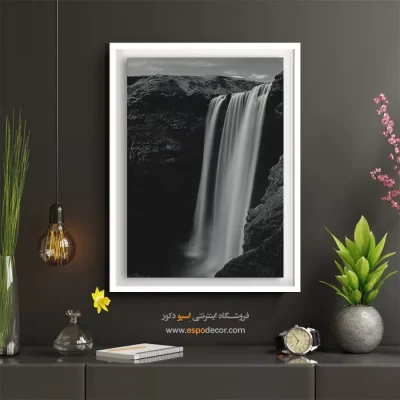 تابلو طبیعت دراماتیک - ریزش زمان – تابلو سیاه و سفید - اسپو دکور