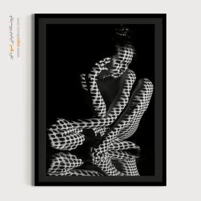 ابلو هنری انتزاعی - نقش و سایه – تابلو سیاه و سفید - اسپو دکور