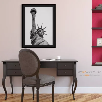 تابلو نماد آزادی - فانوس امید – تابلو سیاه و سفید - اسپو دکور