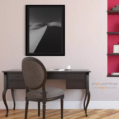 تابلو مینیمال طبیعت - لبه کویر – تابلو سیاه و سفید - اسپو دکور