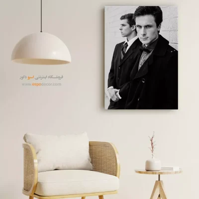 تابلو پرتره مردانه - ژست اشرافی – تابلو سیاه و سفید - اسپو دکور