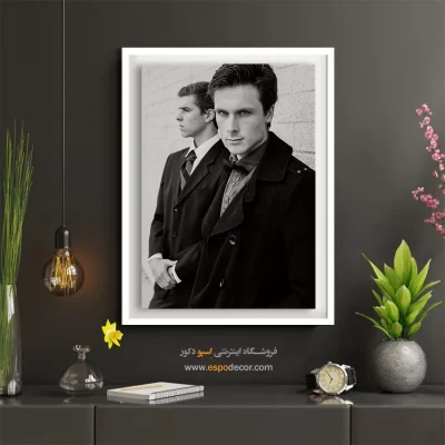 تابلو پرتره مردانه - ژست اشرافی – تابلو سیاه و سفید - اسپو دکور