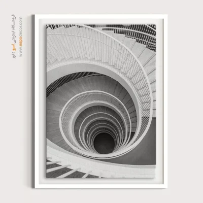 تابلو سیاه و سفید برای فضای هنری - سقوط دایره‌ – تابلو سیاه و سفید - اسپو دکور