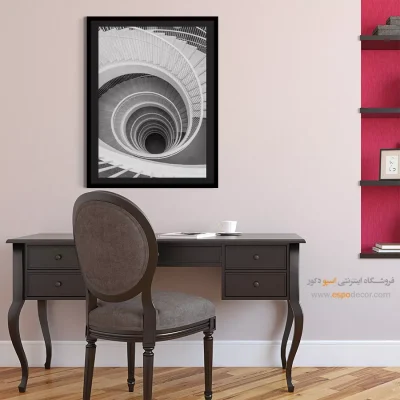 تابلو سیاه و سفید برای فضای هنری - سقوط دایره‌ – تابلو سیاه و سفید - اسپو دکور