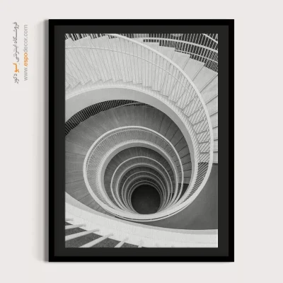 تابلو سیاه و سفید برای فضای هنری - سقوط دایره‌ – تابلو سیاه و سفید - اسپو دکور