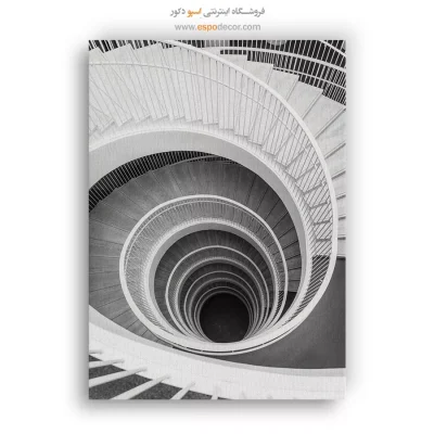 تابلو سیاه و سفید برای فضای هنری - سقوط دایره‌ – تابلو سیاه و سفید - اسپو دکور