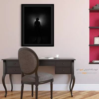 خرید تابلو چهره مفهومی - راز نور – تابلو سیاه و سفید - اسپو دکور