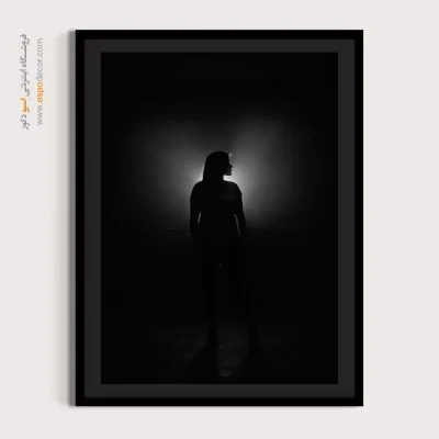 خرید تابلو چهره مفهومی - راز نور – تابلو سیاه و سفید - اسپو دکور