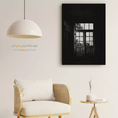 تابلو دکوراتیو با تم نوستالژی - مرز نور و تاریکی – تابلو سیاه و سفید - اسپو دکور