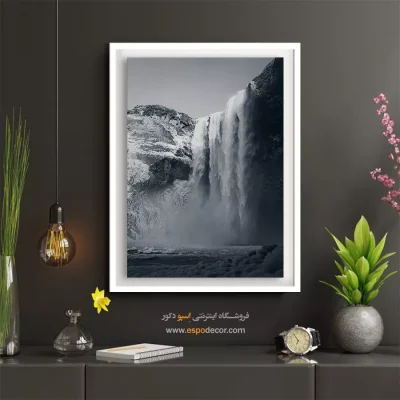 تابلو منظره زمستانی - قلمرو سفید – تابلو سیاه و سفید - اسپو دکور