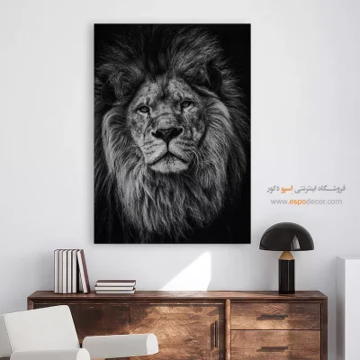 تابلو زیبا از طبیعت وحشی - اقتدار – تابلو سیاه و سفید - اسپو دکور