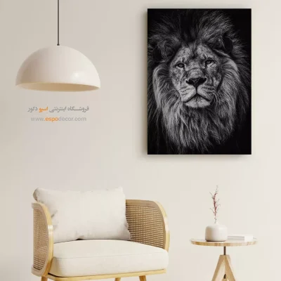 تابلو زیبا از طبیعت وحشی - اقتدار – تابلو سیاه و سفید - اسپو دکور