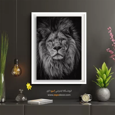 تابلو زیبا از طبیعت وحشی - اقتدار – تابلو سیاه و سفید - اسپو دکور