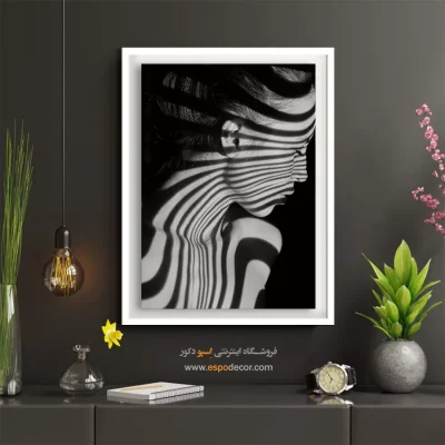 تابلو فشن دکوراتیو سیاه و سفید - زیبایی در سایه – تابلو سیاه و سفید - اسپو دکور